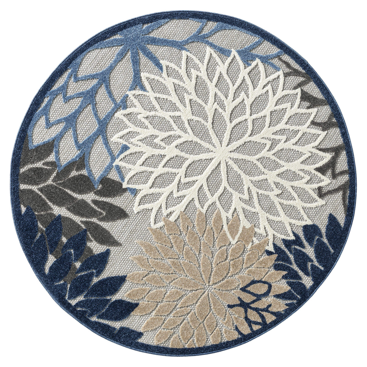 Monaco 1210 Blue Round Rug
