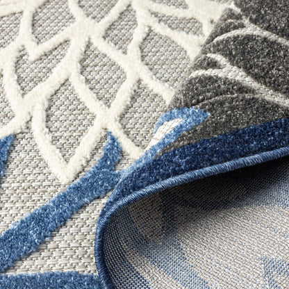 Monaco 1210 Blue Round Rug
