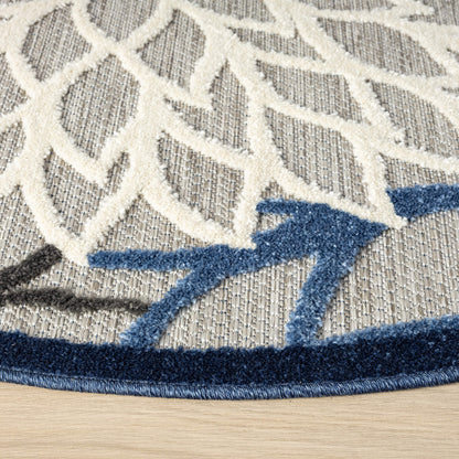 Monaco 1210 Blue Round Rug