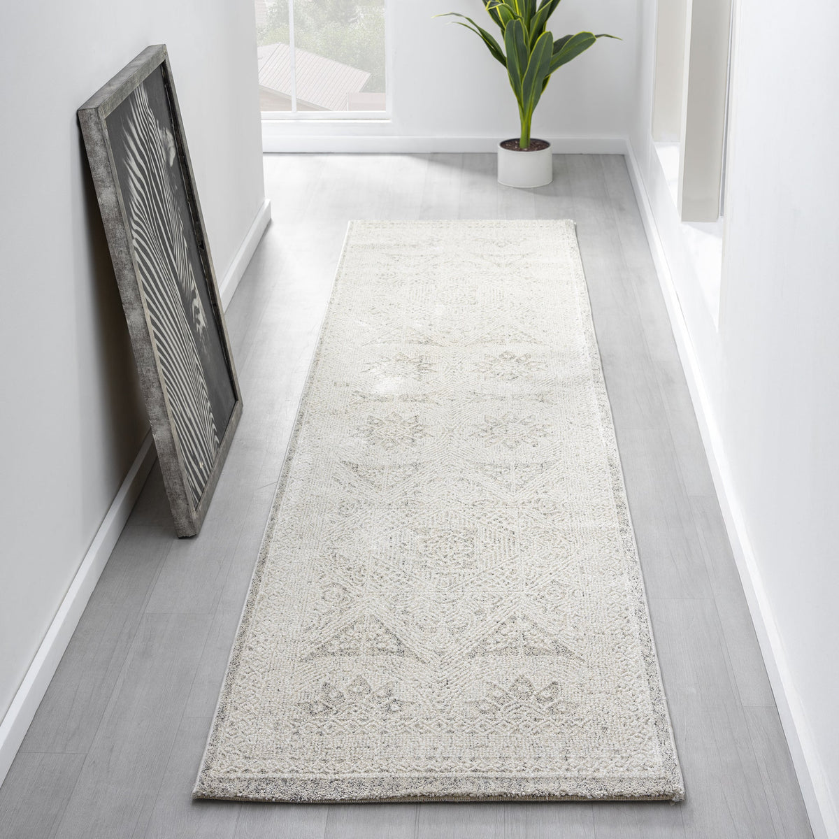Nature 493 Stone Modern Hallway Runner