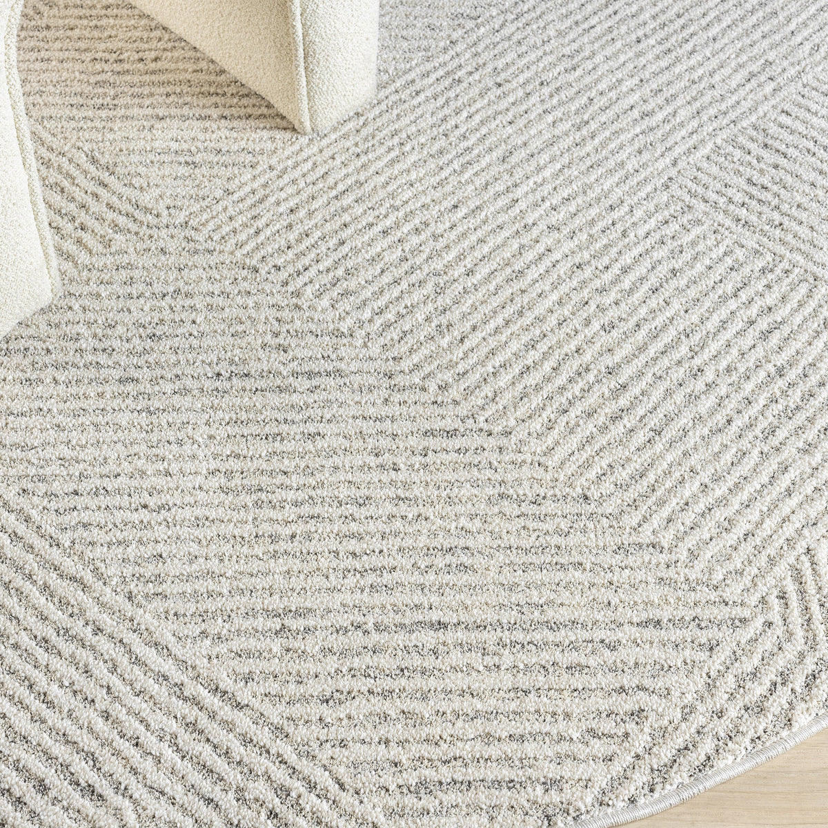 Nature 495 Sand Modern Round Rug