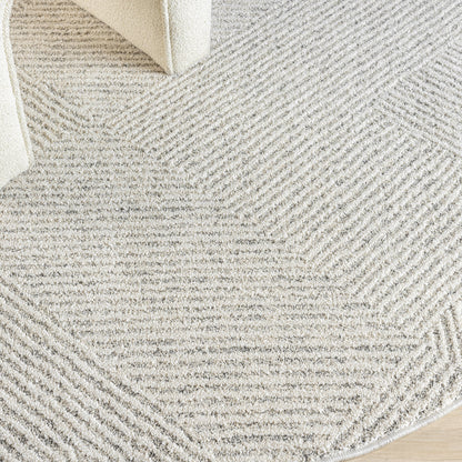 Nature 495 Sand Modern Round Rug