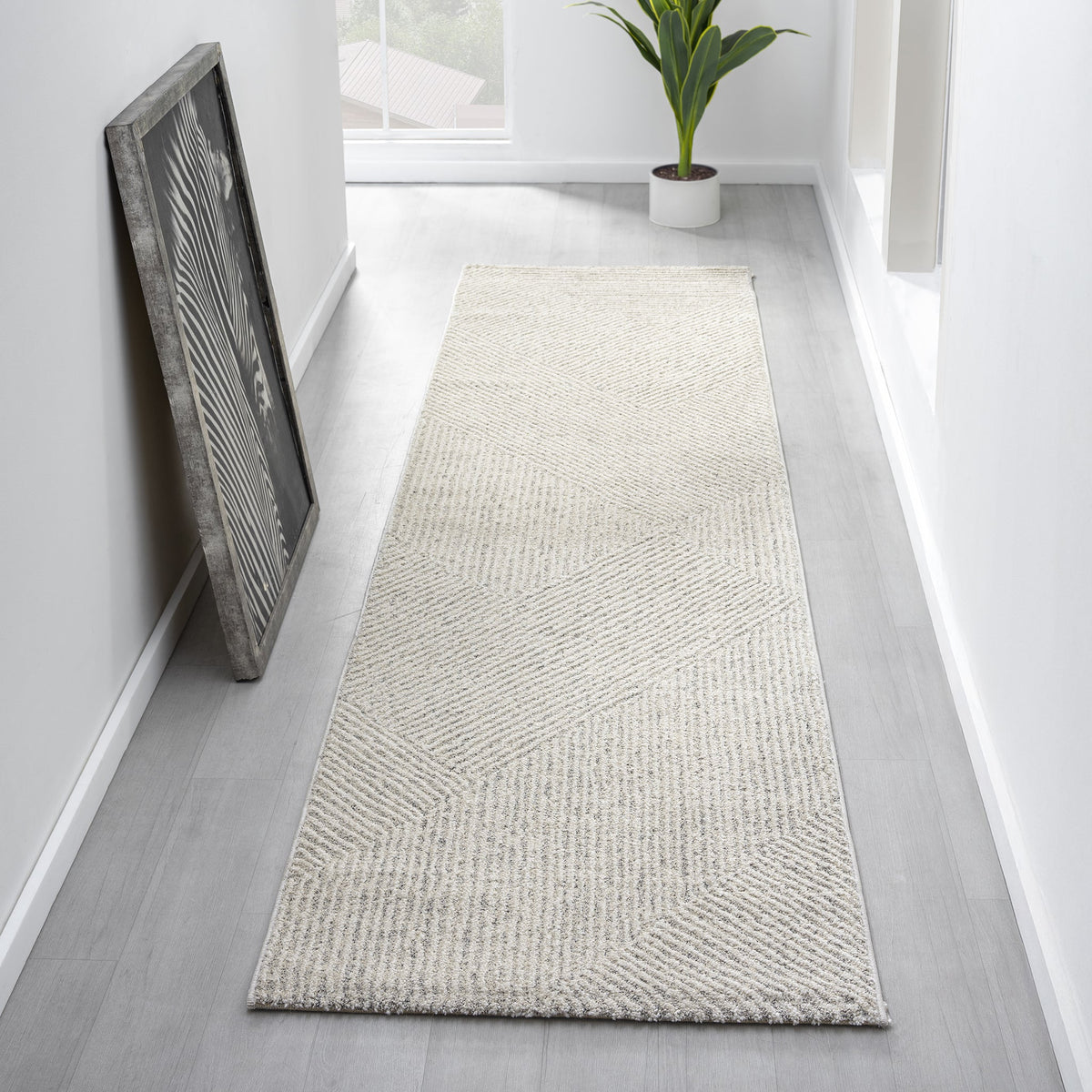 Nature 495 Sand Modern Hallway Runner