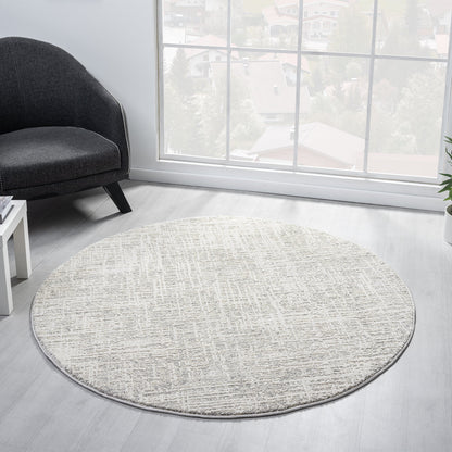 Nature 497 Linen Modern Round Rug