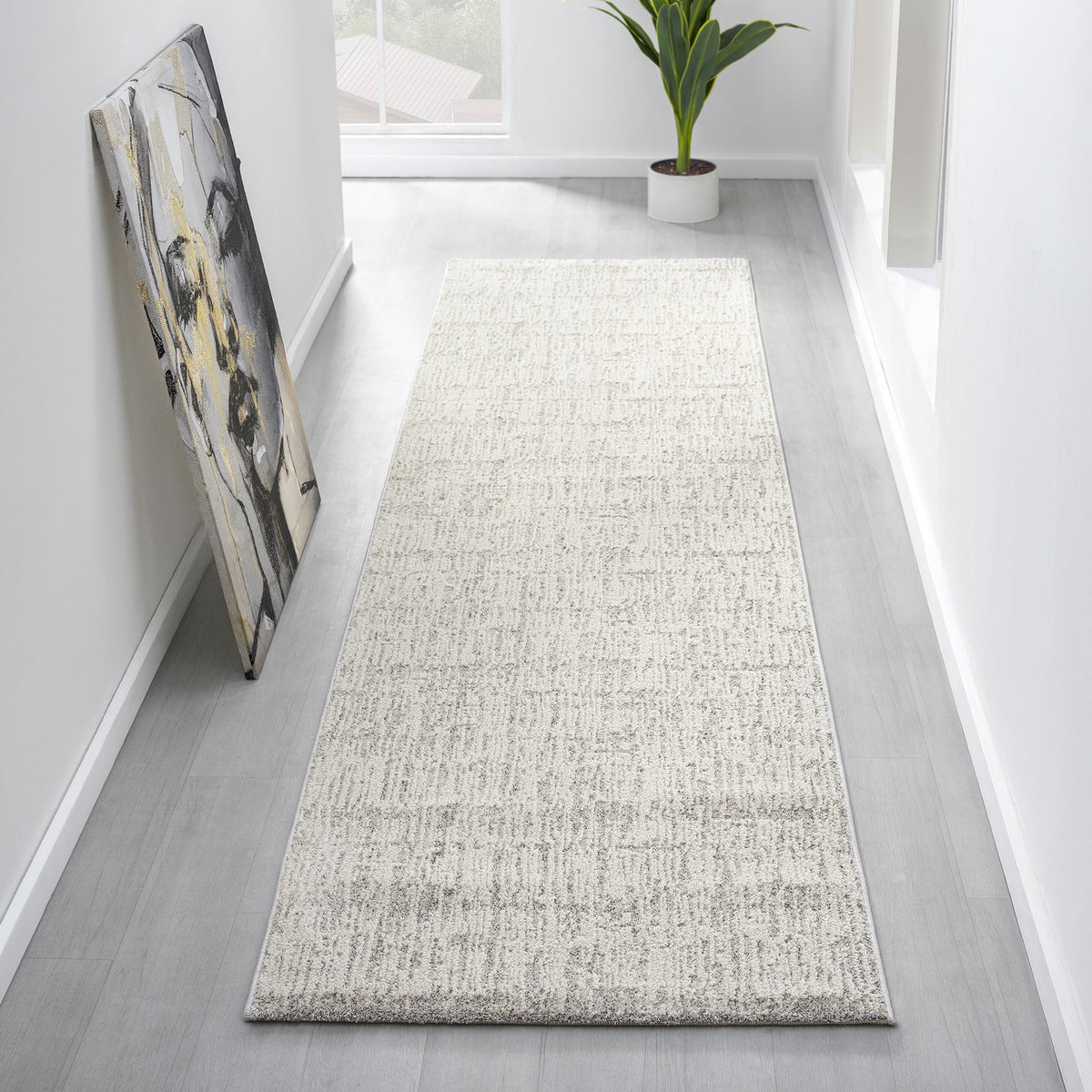 Nature 498 Oyster Modern Hallway Runner