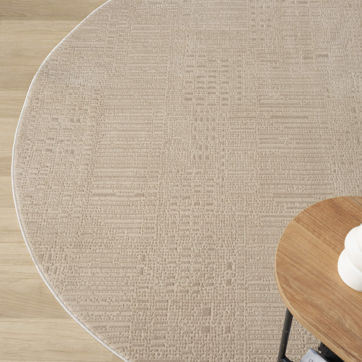Noble 779 Fawn Modern Round Rug