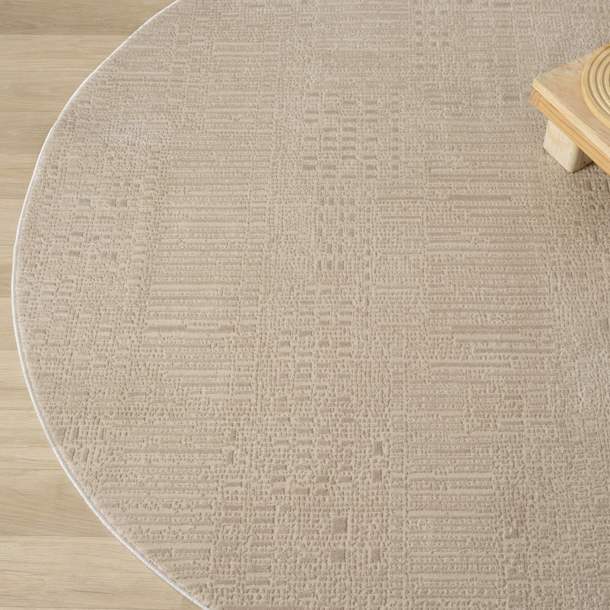 Noble 779 Fawn Modern Round Rug