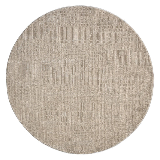 Noble 779 Fawn Modern Round Rug