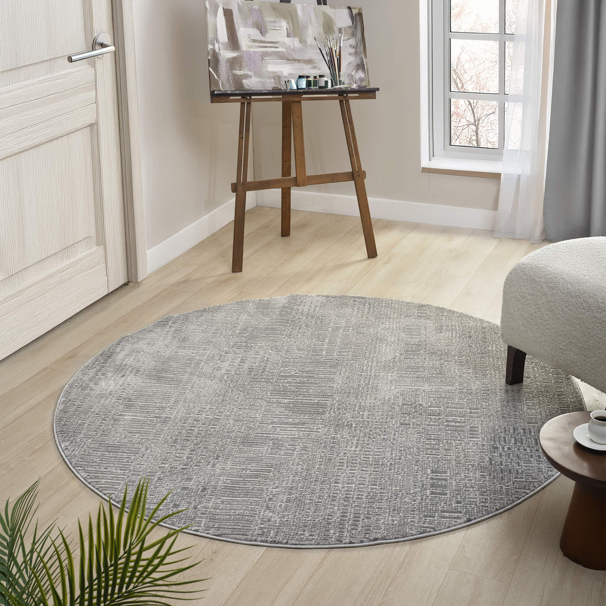 Noble 779 Slate Modern Round Rug