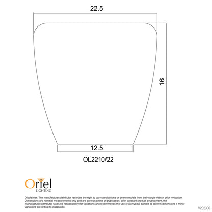 23cm Opal Matt Glass DIY Shade - Phil Large