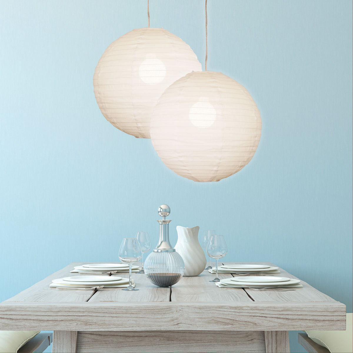 White Linen Shade Only - Kanto.40 Round White