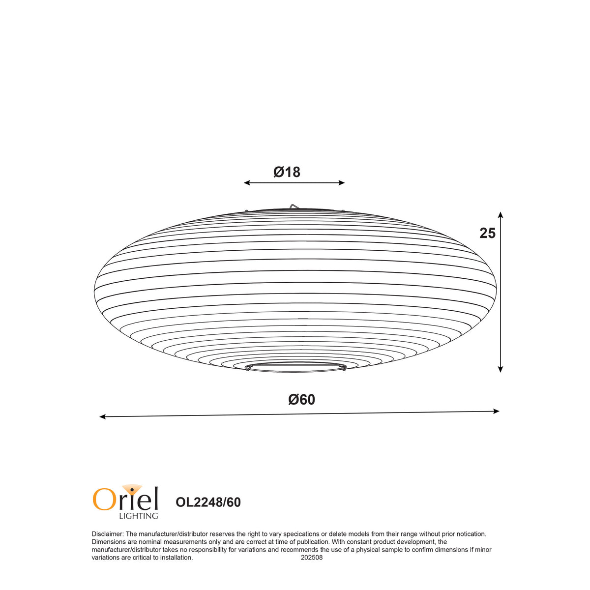 White Linen Shade Only - Kanto.60 Oval White