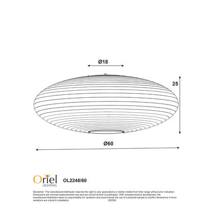 White Linen Shade Only - Kanto.60 Oval White