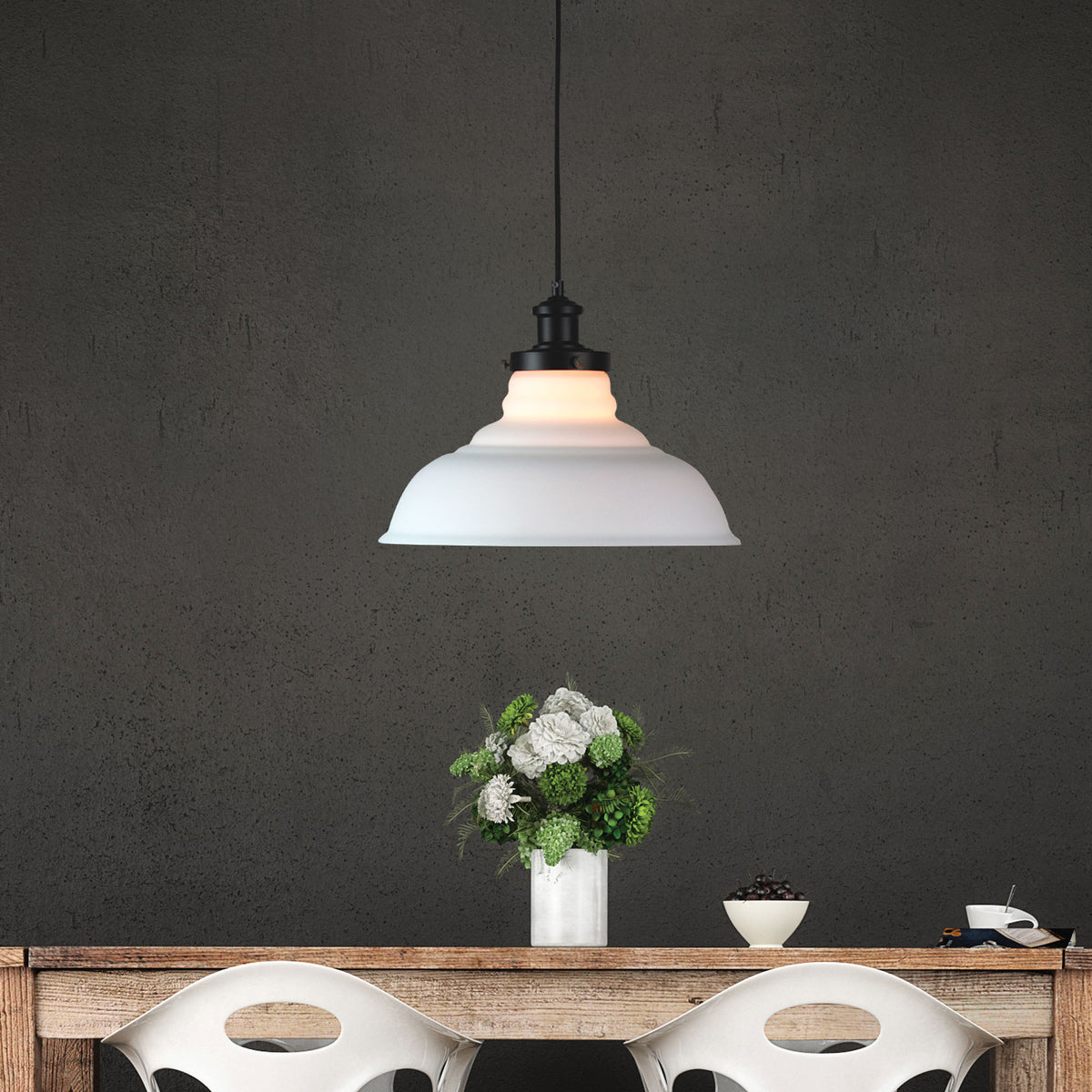 Classic 35cm Opal Glass Shade and Gallery - Toledo Opal Matt