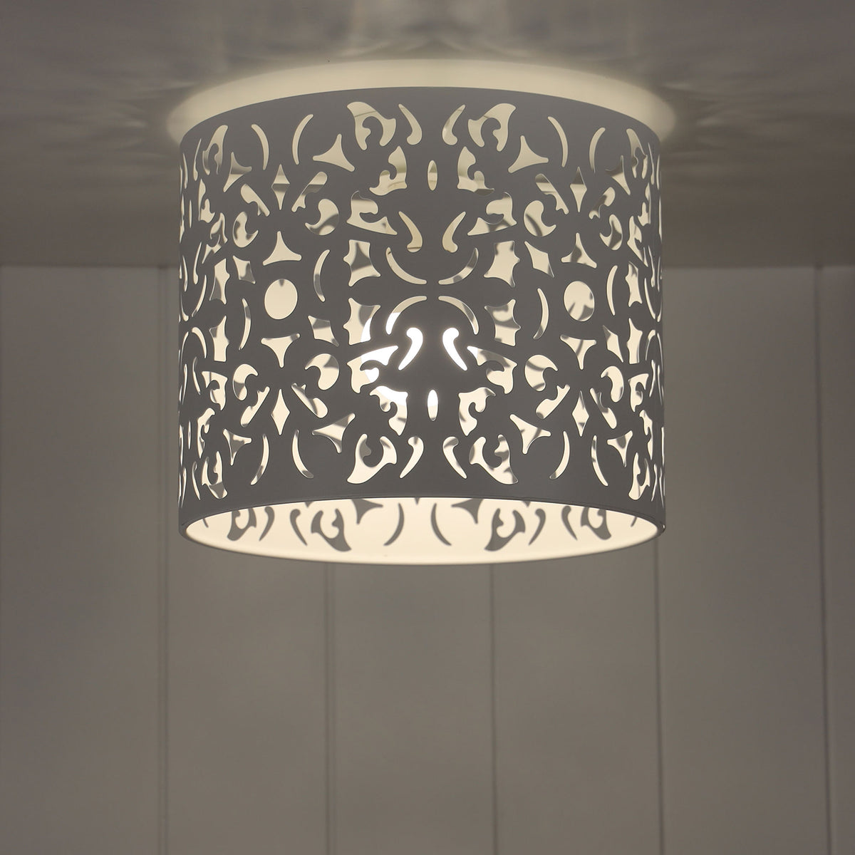 25cm Laser Cut Metal DIY Ceiling Light White - Vicky White