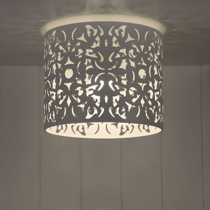 25cm Laser Cut Metal DIY Ceiling Light White - Vicky White