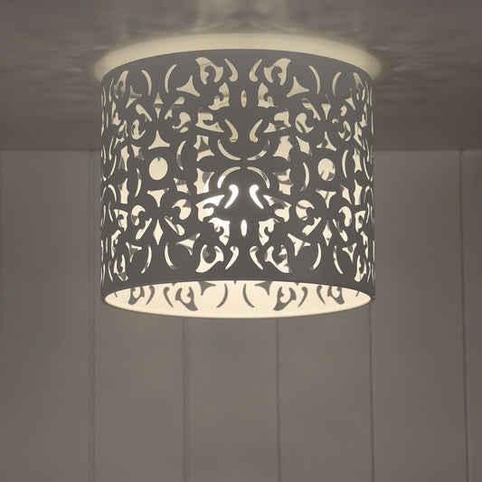 25cm Laser Cut Metal DIY Ceiling Light White - Vicky White