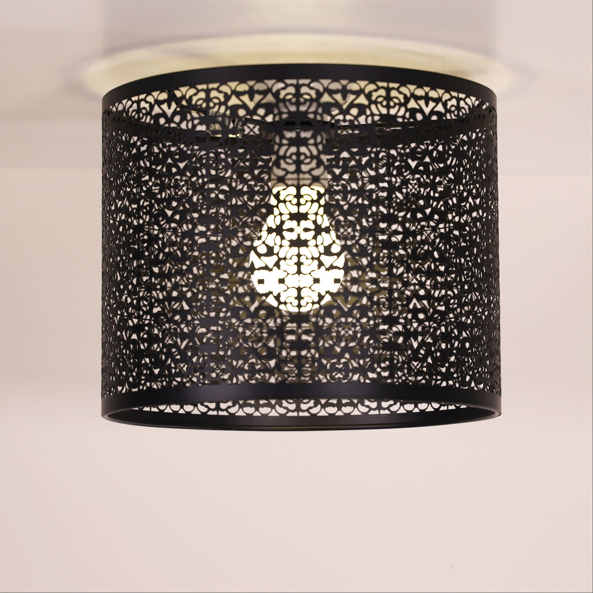 Laser Cut Metal DIY Ceiling Light - Bursa Black