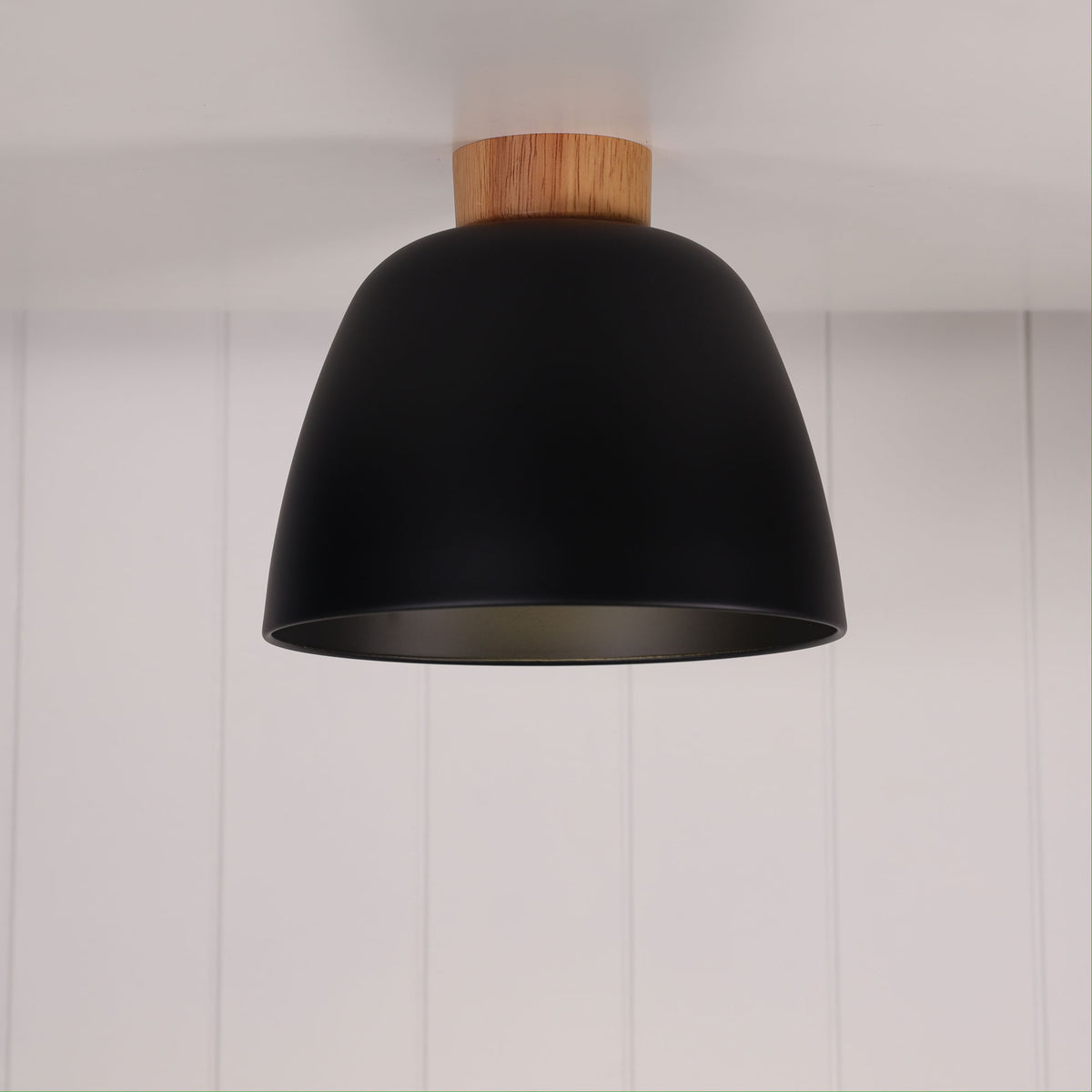 Metal DIY Shade with Real Wood Accents - Tommy DIY Black