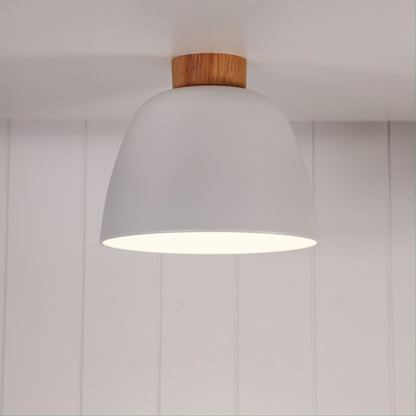Metal DIY Shade with Real Wood Accents - Tommy DIY White