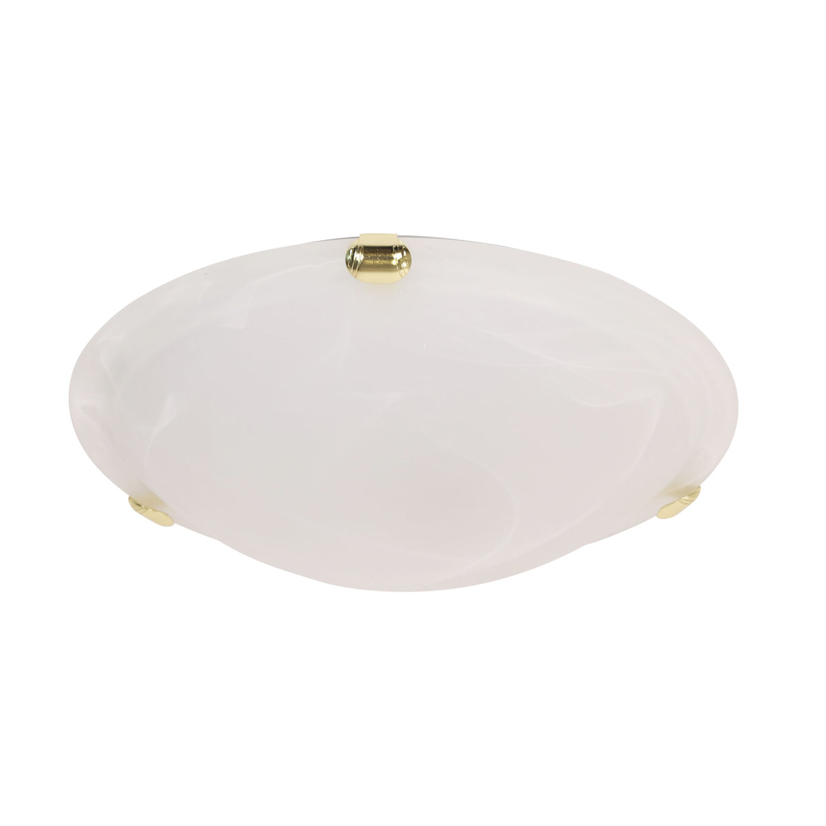 Alabaster Glass Oyster with Gold Clips E27 - Remo 30 Gold