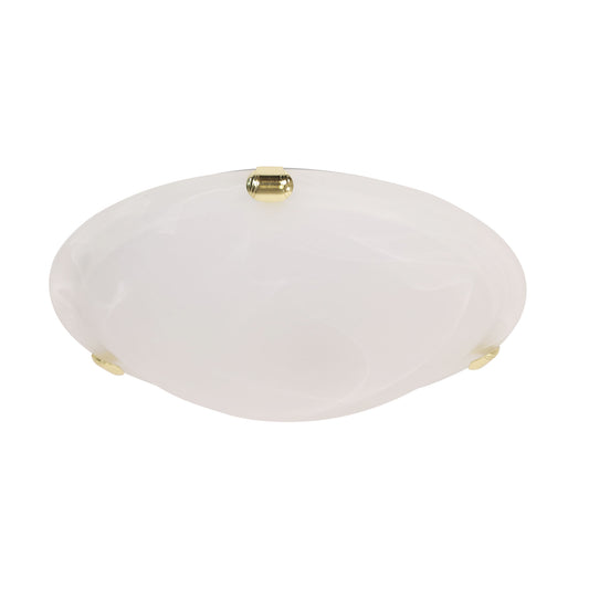 Alabaster Glass Oyster with Gold Clips E27 - Remo 30 Gold