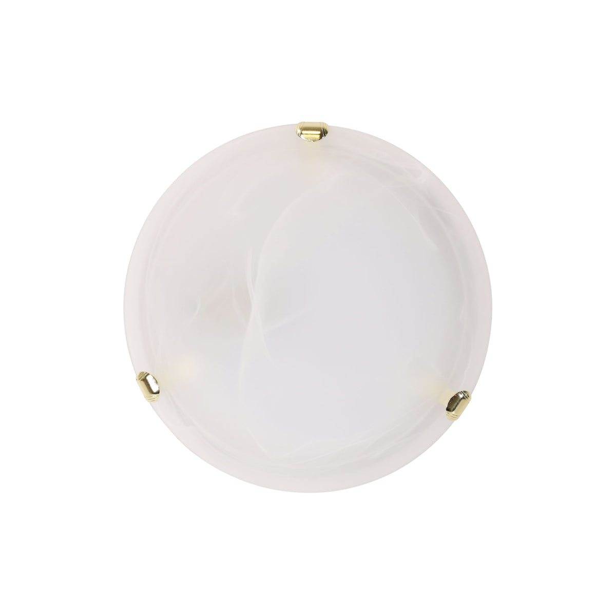 Alabaster Glass Oyster with Gold Clips E27 - Remo 30 Gold