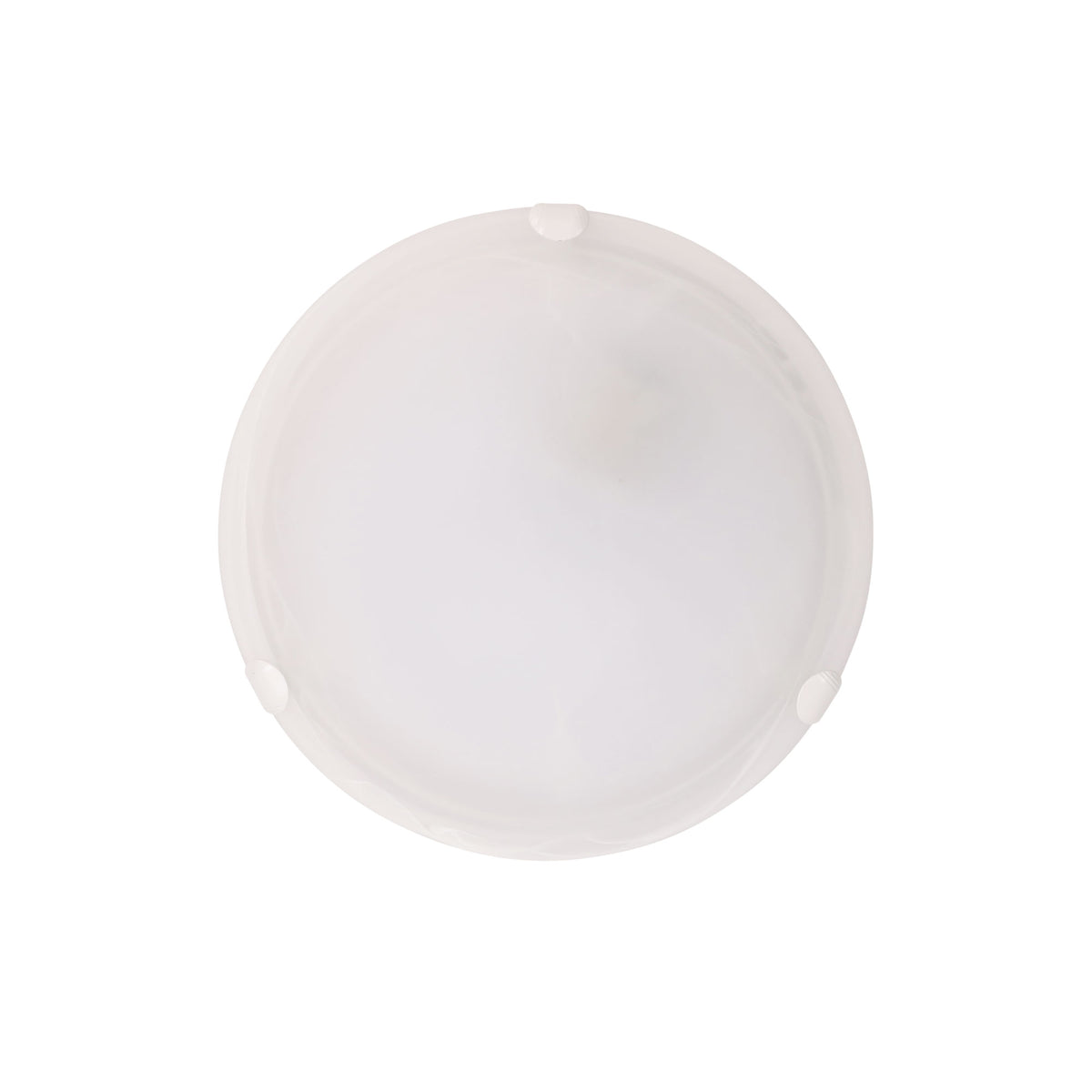 Alabaster Glass Oyster with White Clips E27 - Remo 30 White