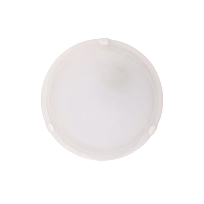 Alabaster Glass Oyster with White Clips E27 - Remo 30 White