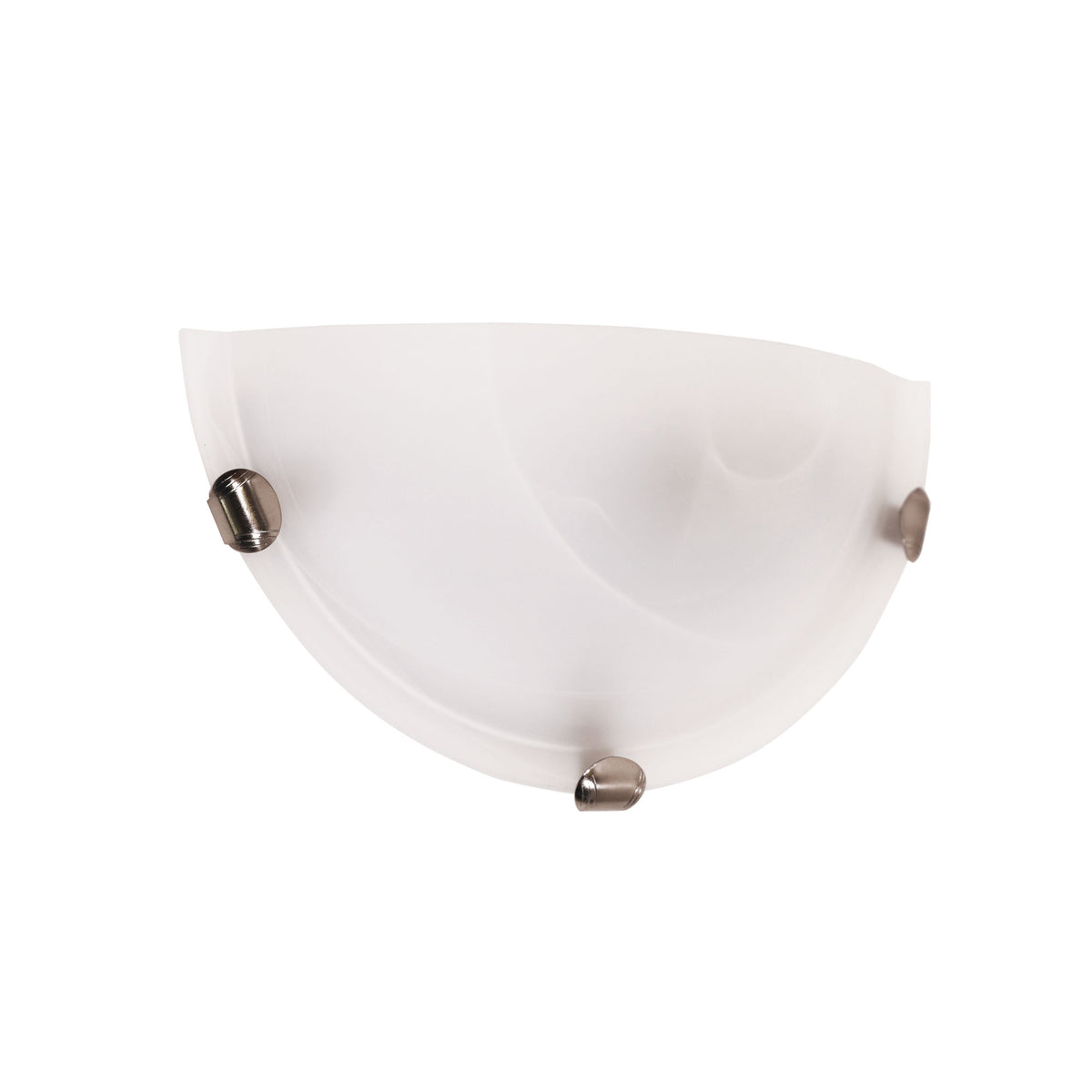 Alabaster Glass Wall Light with Brushed Chrome Clips - Remo Wall Brushed Chrome