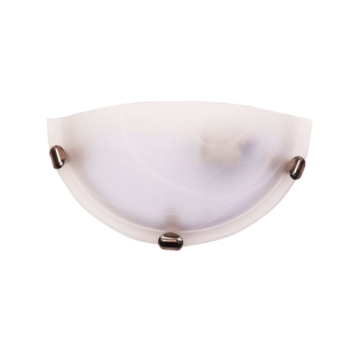 Alabaster Glass Wall Light with Brushed Chrome Clips - Remo Wall Brushed Chrome