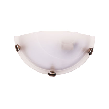 Alabaster Glass Wall Light with Brushed Chrome Clips - Remo Wall Brushed Chrome