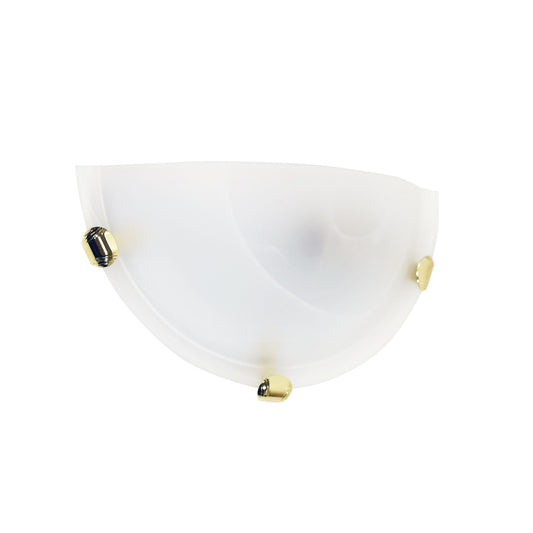 Alabaster Glass Wall Light with Gold Clips - Remo Wall Gold