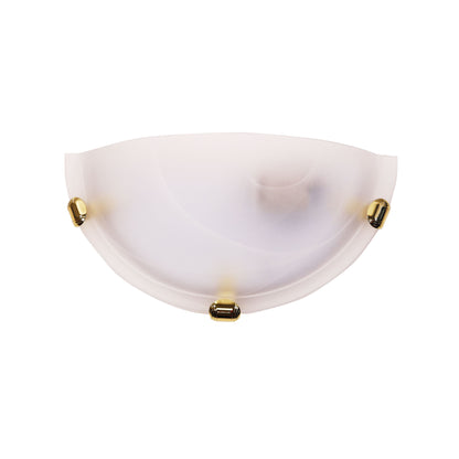 Alabaster Glass Wall Light with Gold Clips - Remo Wall Gold