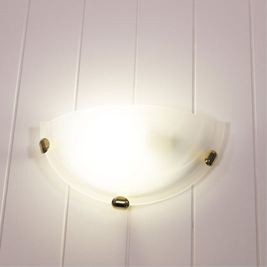 Alabaster Glass Wall Light with Gold Clips - Remo Wall Gold