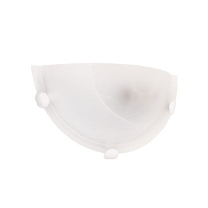 Alabaster Glass Wall Light with White Clips - Remo Wall White