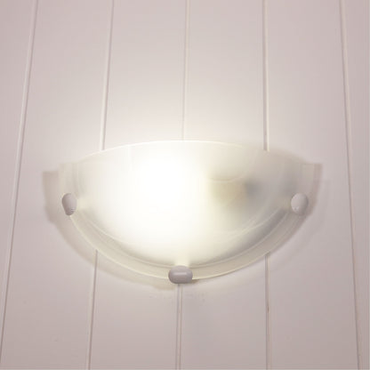 Alabaster Glass Wall Light with White Clips - Remo Wall White