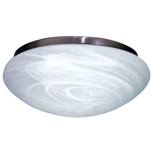 Standard Ceiling Fan Light in Satin Chrome and Alabaster - Fan Clipper Satin Chrome