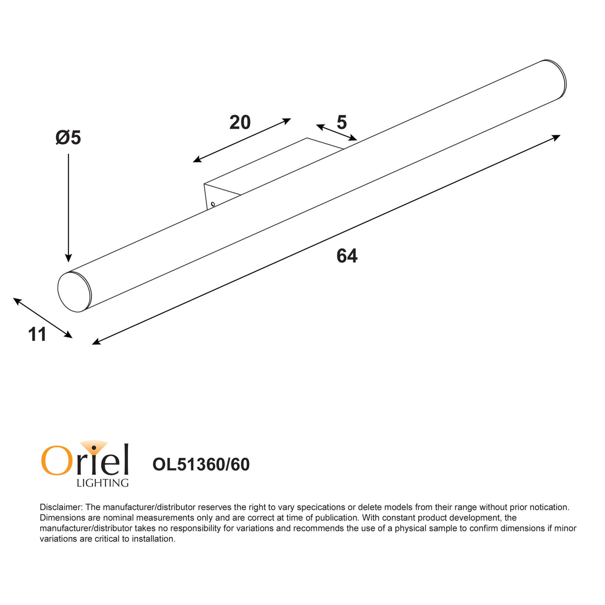 IP44 Tricolour LED Vanity Light - Trella.60 Chrome