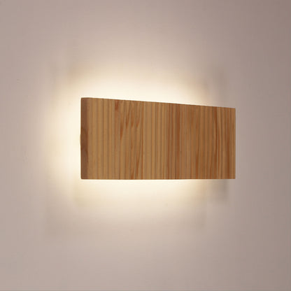 Tricolour LED Wall Light - Rafter.30 Scalloped Wood