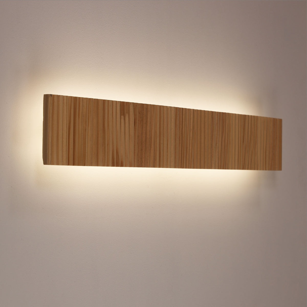 Tricolour LED Wall Light - Rafter.60 Scalloped Wood