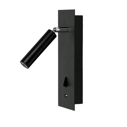 3W LED Spot with USB and Switch Black - Hotel W Switch