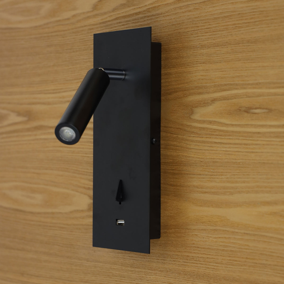 3W LED Spot with USB and Switch Black - Hotel W Switch
