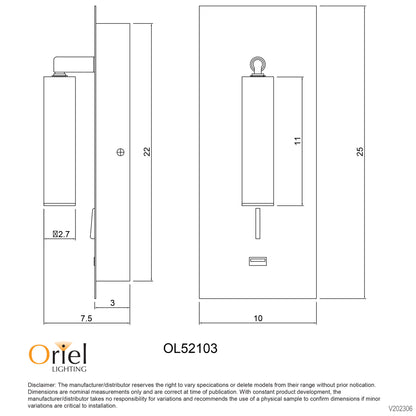 3W LED Spot with USB and Switch Black - Hotel W Switch