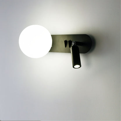 G9 Opal Sphere W/ 3W LED Spot - Harlow Switched Black