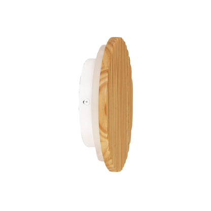 Tri-Colour LED Wall Light - Dot.20 Scalloped Wood