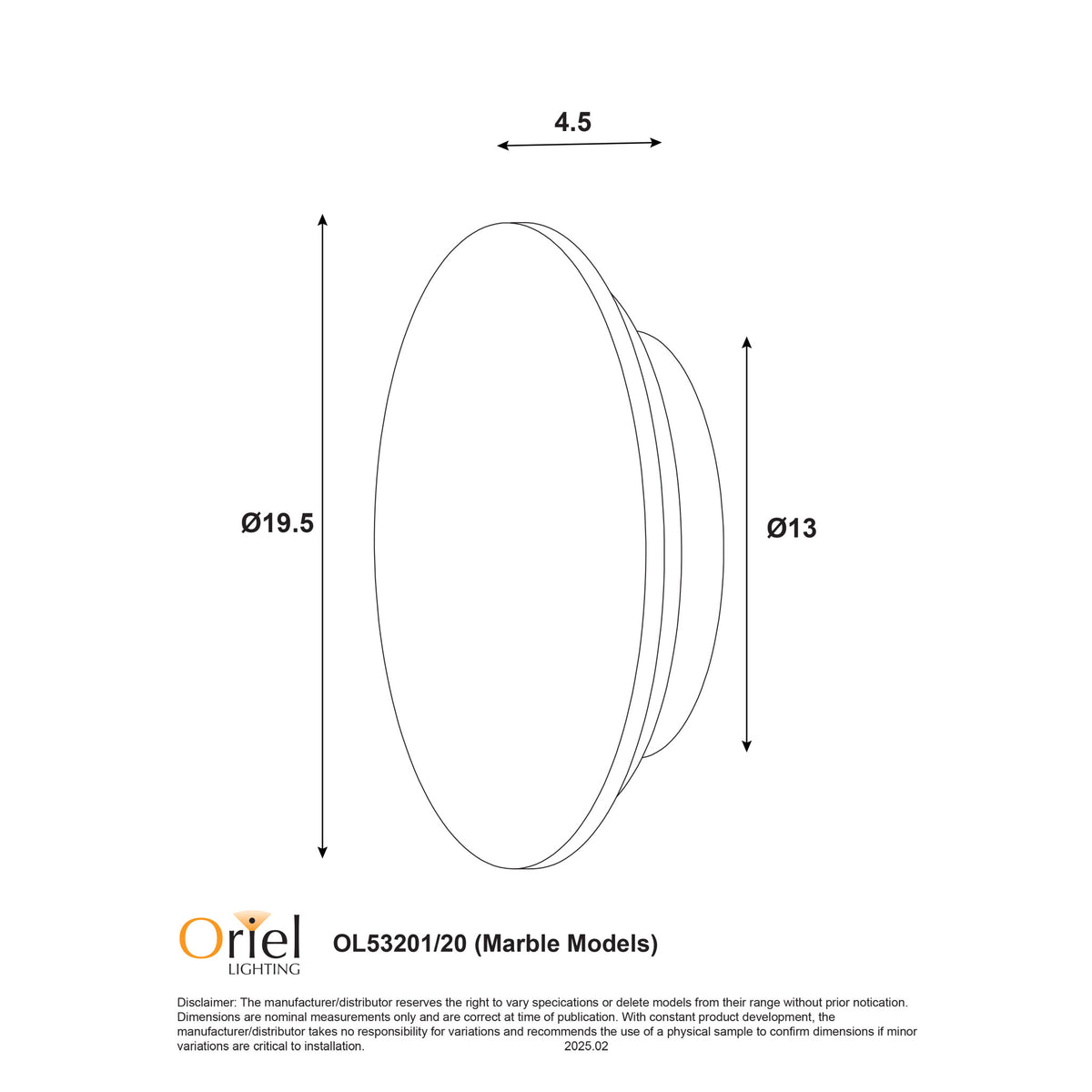 Tri-Colour LED Wall Light - Dot.20 Grey Marble