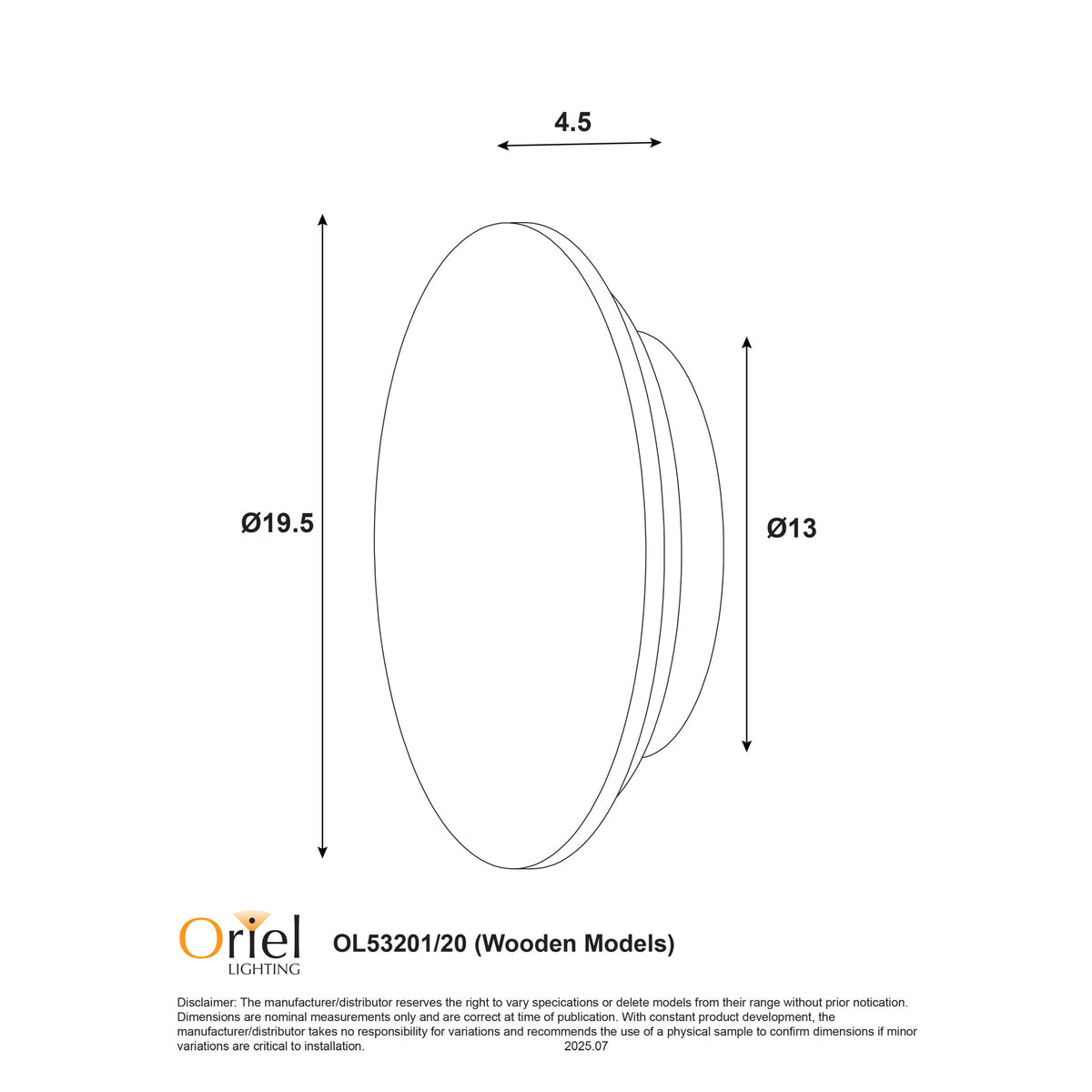 Tri-Colour LED Wall Light - Dot.20 Scalloped Wood