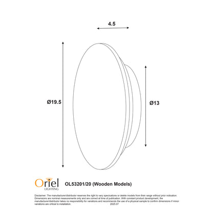 Tri-Colour LED Wall Light - Dot.20 Scalloped Wood