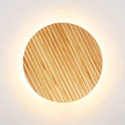 Tri-Colour LED Wall Light - Dot.25 Scalloped Wood